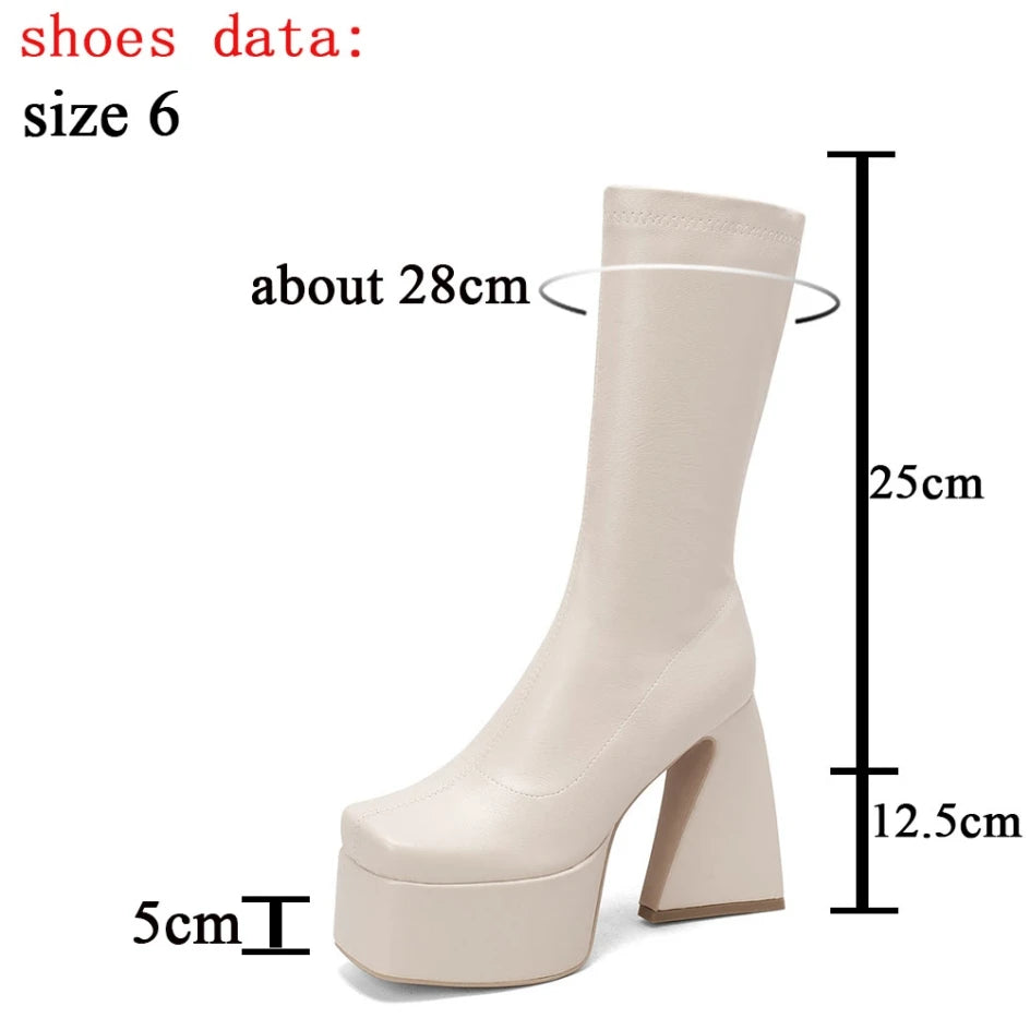 Platform Over The Knee High Boots 2022 Brand Design Zipper White Black Fashion Motorcycle Boots Sexy Party Walking Comfy Shoes boots_platform