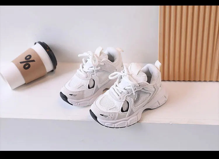 Kids Casual Sports Shoes with Thick Soles Boys Girls Fashion Versatile Sneakers 2026 New Children Mesh Breathable Running Shoes kids_shoes