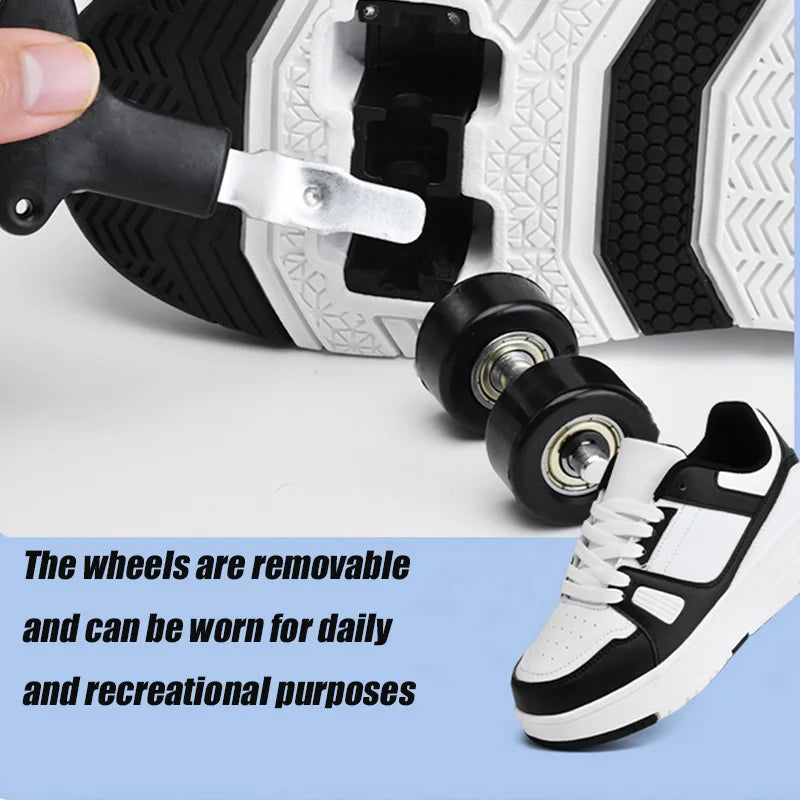 Children's Roller Skate Shoes Student Inline Skating Shoes grils 4-Wheel Deformation Boy's Skating Shoes kids_shoes