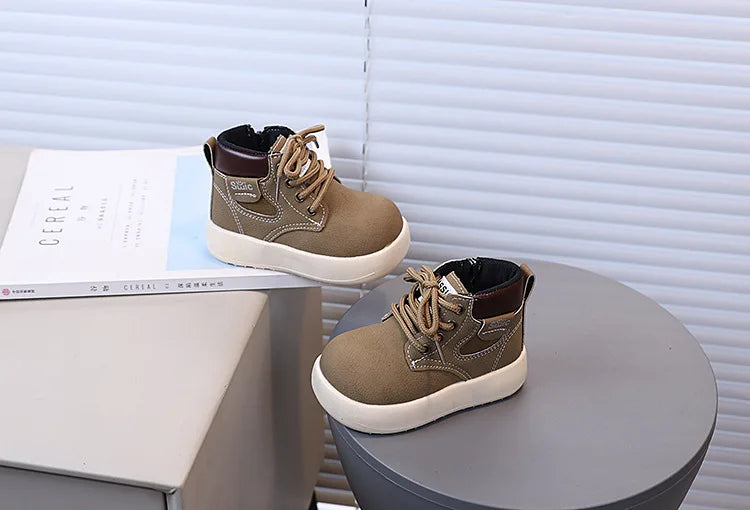 Children Fashion Boots with Side Zipper Kids Ankle Boots Korean Style 2025 Autumn Winter Boys Girls Short Boots Unisex Versatile kids_shoes