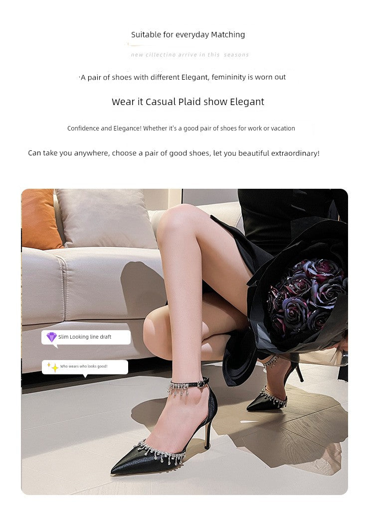 White Main Wedding Shoes Satin Flats Buckle High Heels Elegant Hollowed Sandals Plus Size Women's Shoes 41-43 heels_bridal