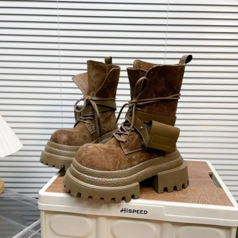 Flats Platform Women Ankle Boots Sport Lace Up Shoes Winter Snow Boots 2025 Trend Walking Running Shoes New Mujer Chelsea Boots boots_platform