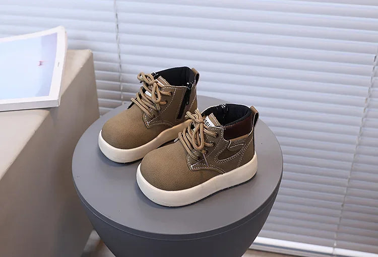 Children Fashion Boots with Side Zipper Kids Ankle Boots Korean Style 2025 Autumn Winter Boys Girls Short Boots Unisex Versatile kids_shoes