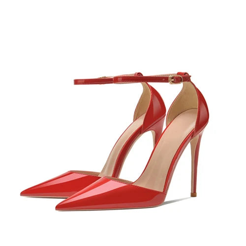 Sexy stiletto 12cm high heels pointed toe ankle strap high heels customize women pumps plus size crossdresser QP205 heels_stiletto