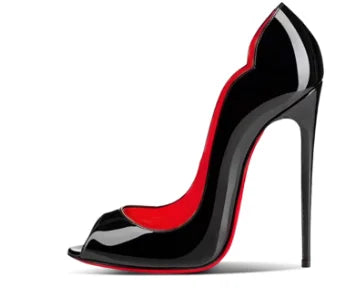 European and American new 12cm pointed thin heel high-heeled shoes with a buckle and exposed toes sexy fashion plus size sandals heels_stiletto