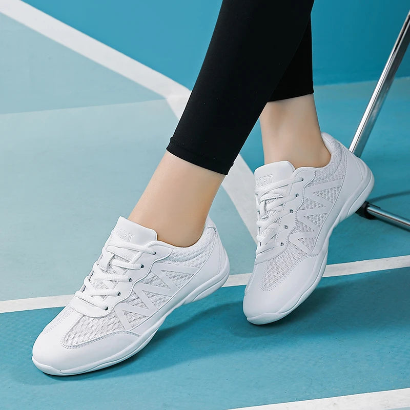 New cheerleading shoes Children's dance shoes Competitive aerobics shoes Fitness shoes Women's white jazz sports shoes 2105 kids_shoes