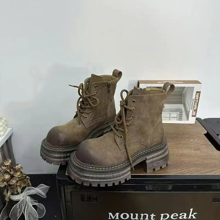 Platform Women's Ankle Boots Flats Designer Shoes Winter 2025 Fad Chelsea Boots New Walking Goth Leather Motorcycle Mujer Botas boots_platform