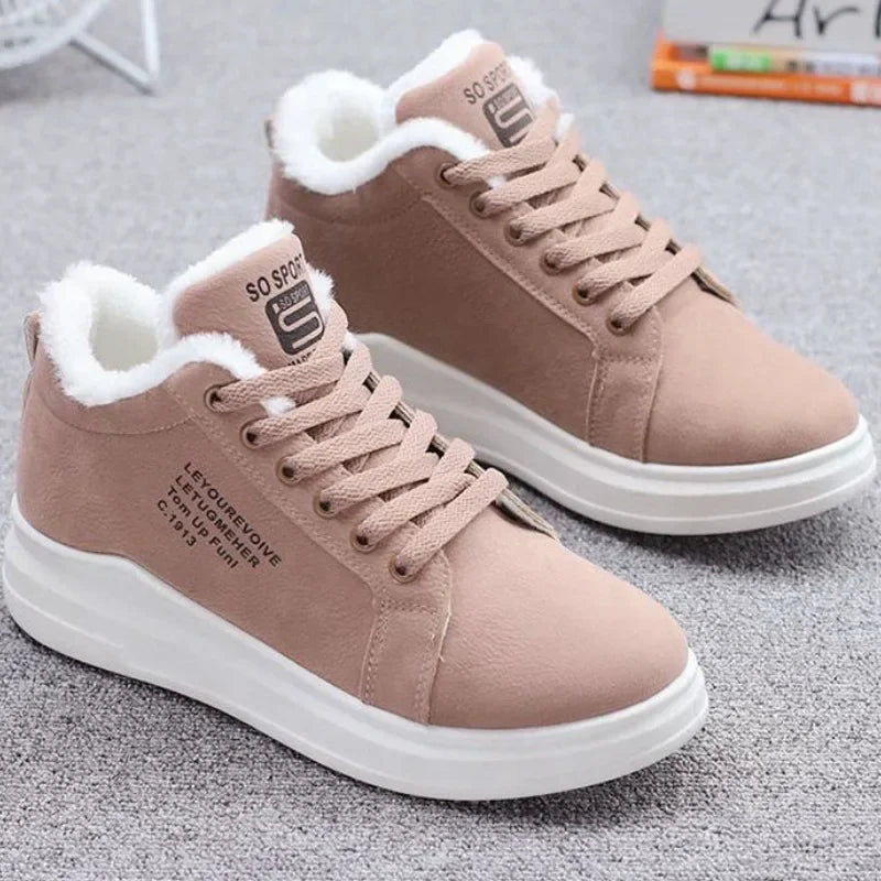 New Snow Boots Winter Outdoor Women Shoes Warm Fur Plush Lady Casual Shoes Lace Up Fashion Sneakers Platform Snow Boots sneakers_women