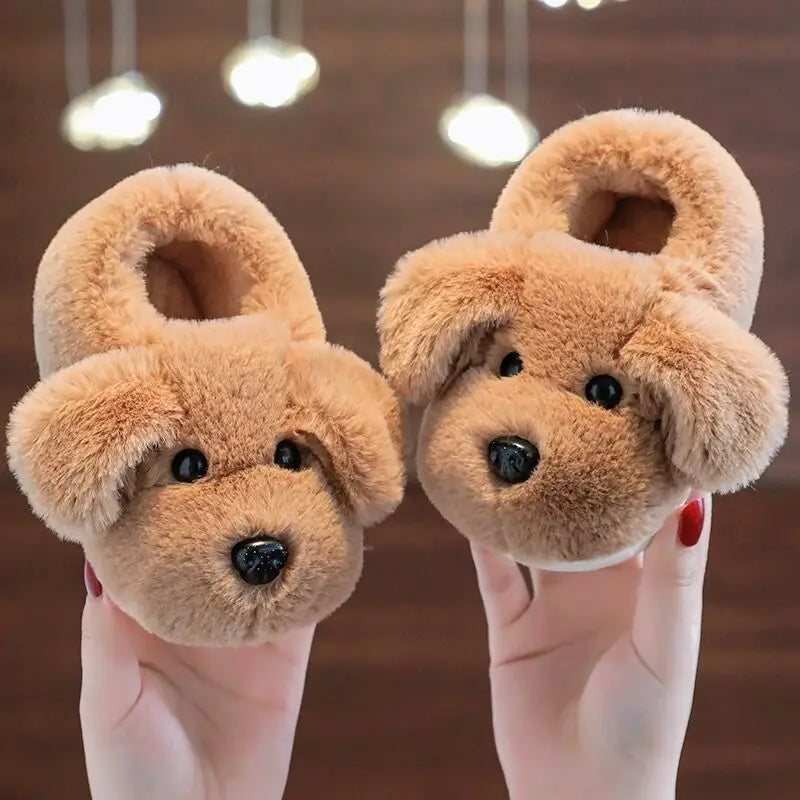 Children's Cotton Slippers for Boys Aged 1-5 Years Old Cute Cartoon Girls' Slippers Infants and Young Children Autumn and Winter kids_shoes