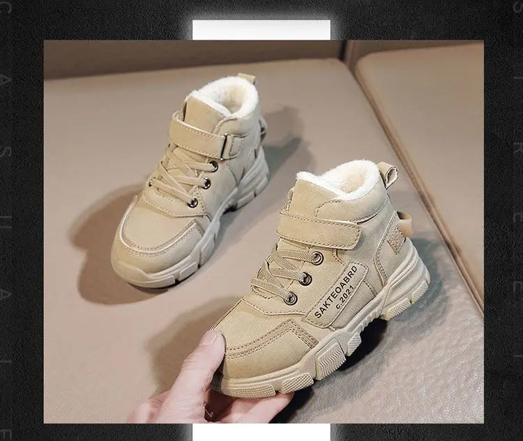 Children Shoes Warm Plush Kids' Winter Shoes Comfortable Simple Snow Boots Antiskid Fashion Boy Sneakers kids_shoes