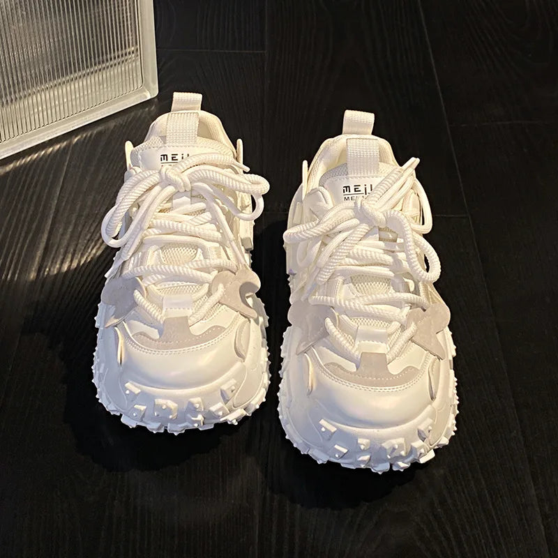 2025 New Summer Breathable Women Thick Sole Casual Shoes Fashion High Heels Women Wedges Heels Sneakers Trainers Platform Shoes sneakers_platform