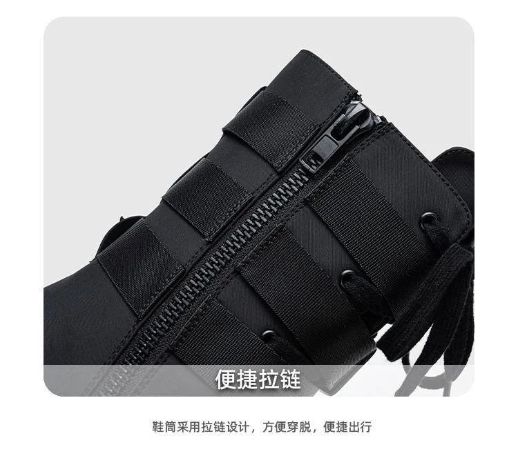 Women Ankle Booties Autumn Leather Chunky Shoes Woman High Platform Breathable Sneakers 9CM Thick Sole Wedges Motorcycles boots_platform