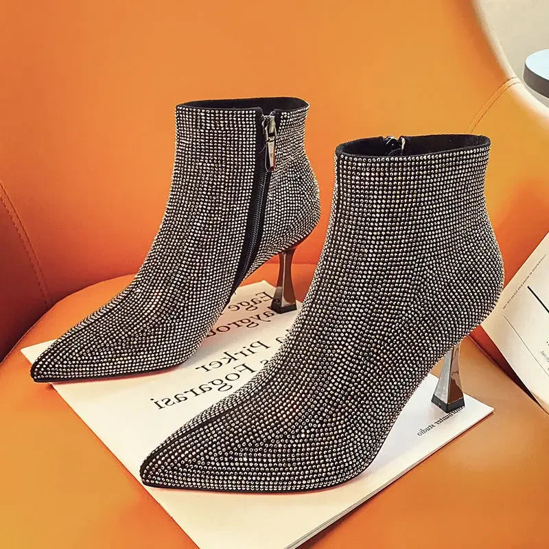 Very High Heels Heeled Female Short Shoes New In Booties Autumn Quality Chic and Elegant Large Size Warm Y2k Women's Ankle Boots boots_highheel
