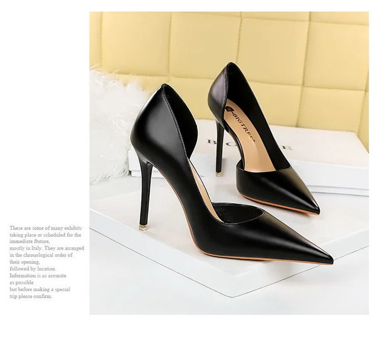 BIGTREE Shoes Black Women Pumps Quality Leather Women Shoes High Heels Fashion Wedding Shoes Stiletto Luxurious Elegant Pumps heels_stiletto