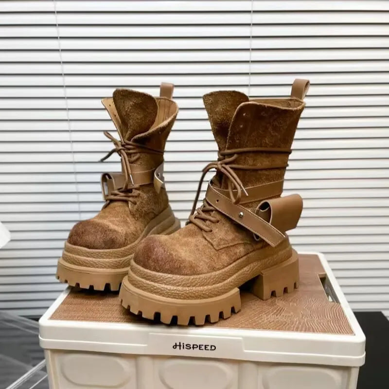 Flats Platform Women Ankle Boots Sport Lace Up Shoes Winter Snow Boots 2025 Trend Walking Running Shoes New Mujer Chelsea Boots boots_platform