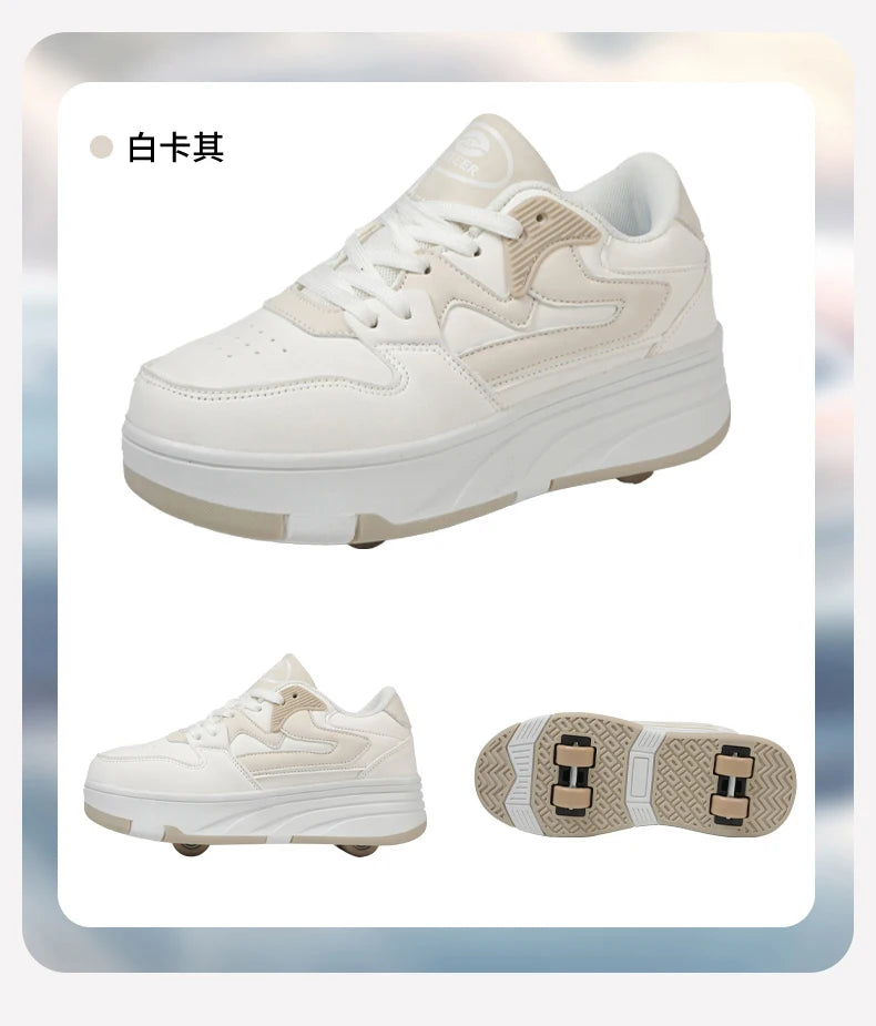 Children's Outdoor Sports Roller Skates Shoes Single Row Wheel kids Sliding Shoes four-Wheel for boys and grils kids_shoes