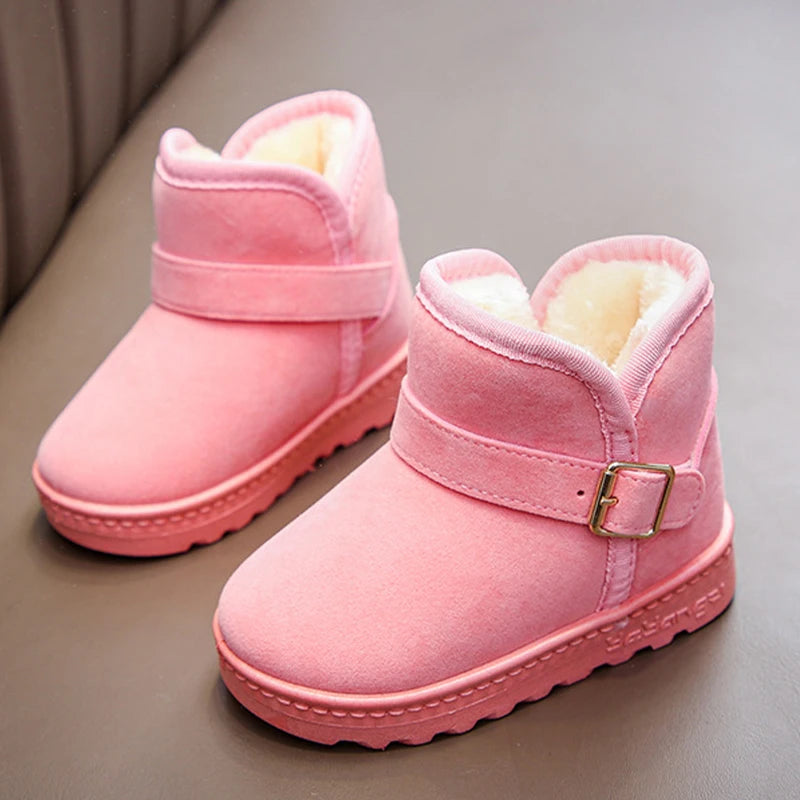 Children Snow Boots Winter Cute Warm Fashion Anti Slip Shoes Kids Boys Girls Leisure Thick Fur Platform Flat Short Boot Sneakers kids_shoes