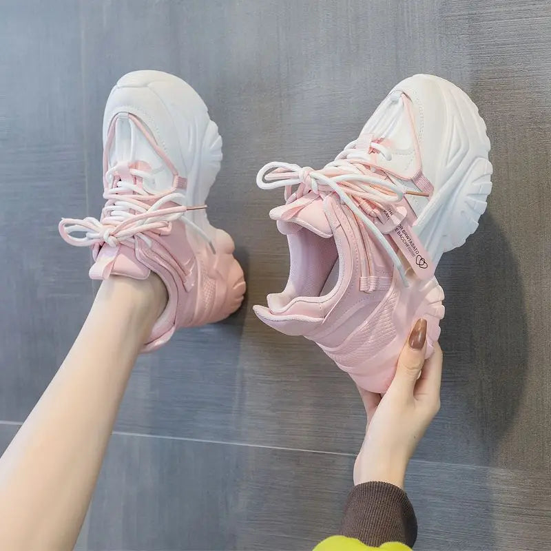 Women's Shoes Casual Shoes Spring Sneakers Platform Woman-shoes Tennis Female Fashion Thick Sole 2024 Roses Trainers Increased I sneakers_platform