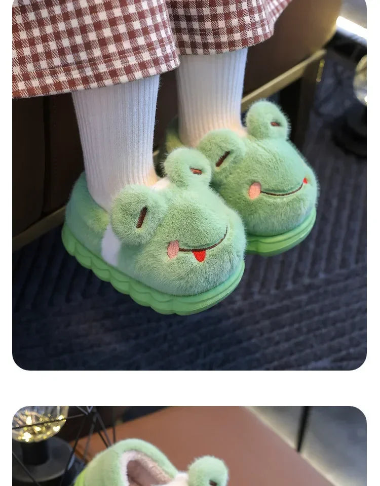 Winter Children's Cotton Slippers Cute and Warm Thickened Indoor and Outdoor Plush Shoes Home and Baby Bag Heels Cotton Shoes kids_shoes