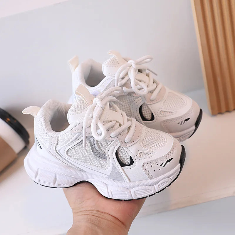 Kids Casual Sports Shoes with Thick Soles Boys Girls Fashion Versatile Sneakers 2026 New Children Mesh Breathable Running Shoes kids_shoes