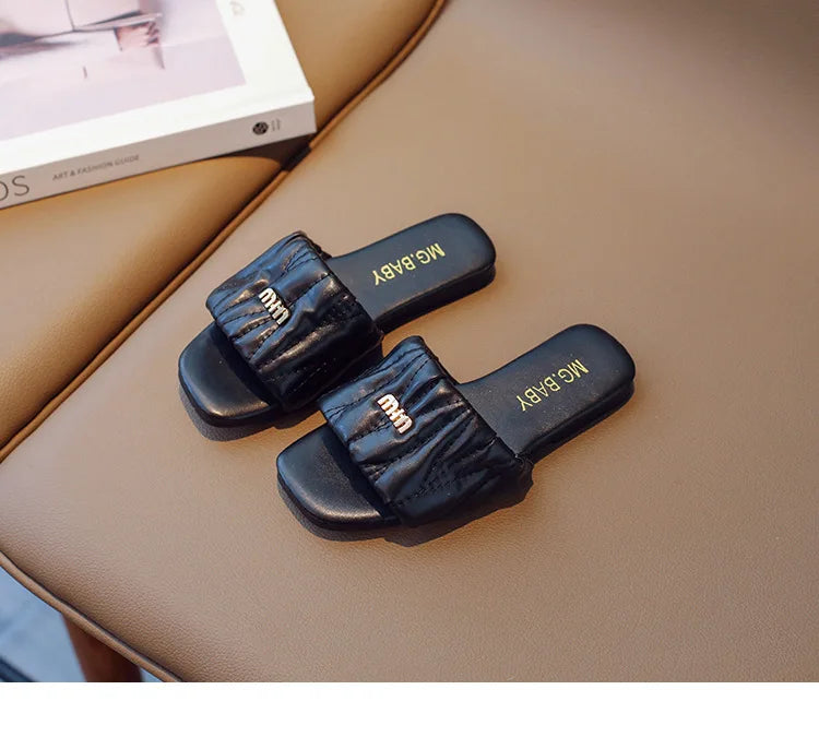 Summer Children's Shoes 2026 Children's flip-flops Women's Treasure candy-colored Princess flip-flops Girls' square toe slippers kids_shoes