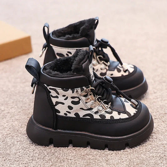 Warm Girl Boots Plush Anti Slip Winter Boot Casual Versatile Snow Boots Trendy Classic Girl Shoe Thick Soled Comfort Cotton Boot kids_shoes
