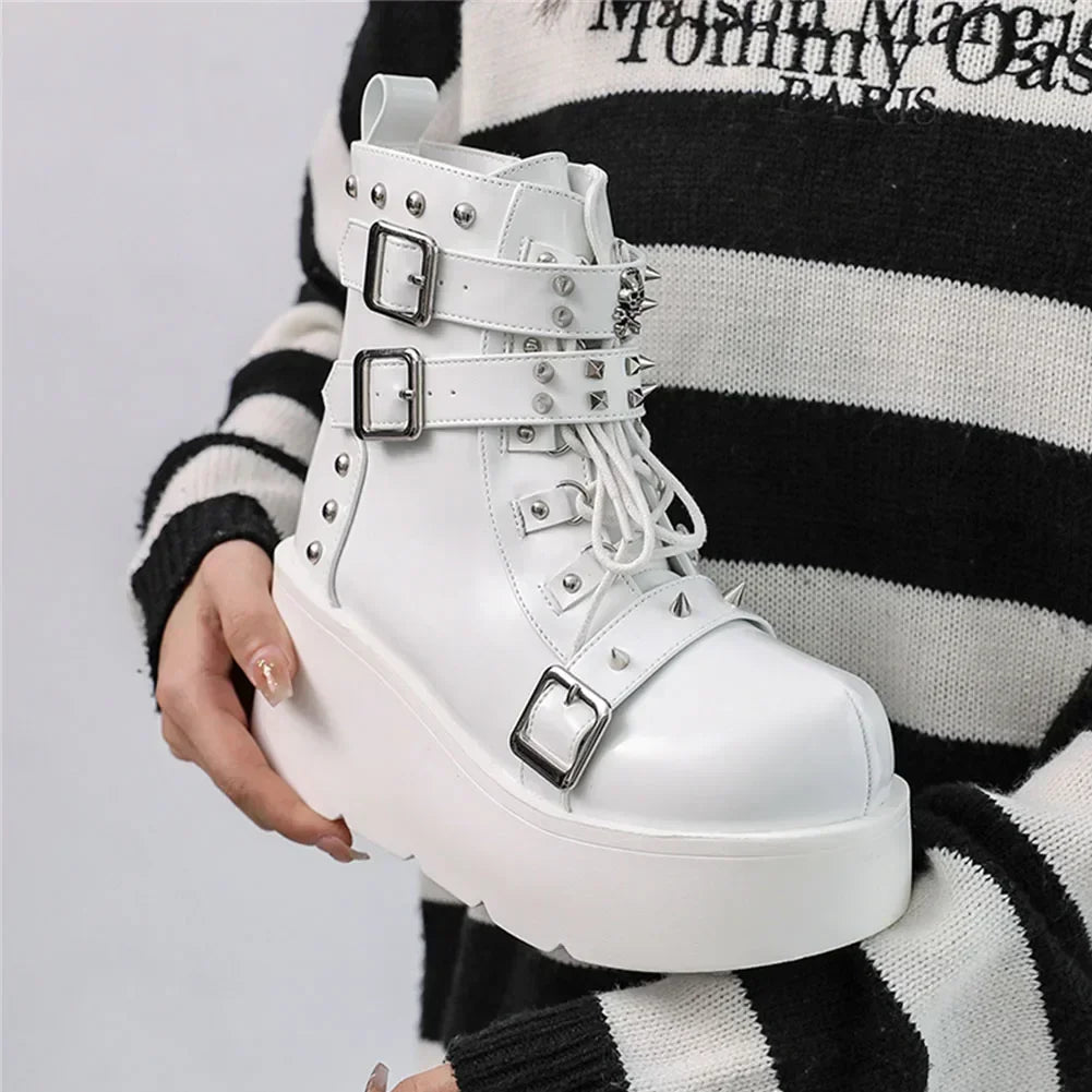 New Gothic Style Platform Vampire Cosplay Women Mid-calf Boots 2024 Winter Wedges Comfy Women Motorcycle Boots Shoes boots_platform