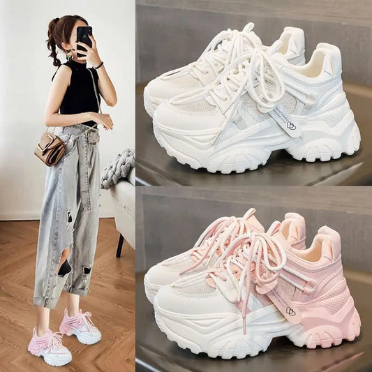 Women's Shoes Casual Shoes Spring Sneakers Platform Woman-shoes Tennis Female Fashion Thick Sole 2024 Roses Trainers Increased I sneakers_platform