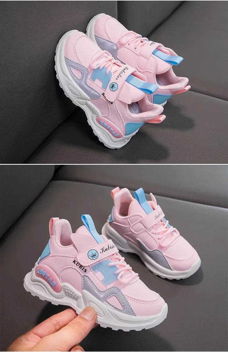 Kids Spring Sneakers Girls School Casual Shoes Outdoor Breathable Running Shoes Light Soft Tenis Pink Non-slip Children Shoes kids_shoes