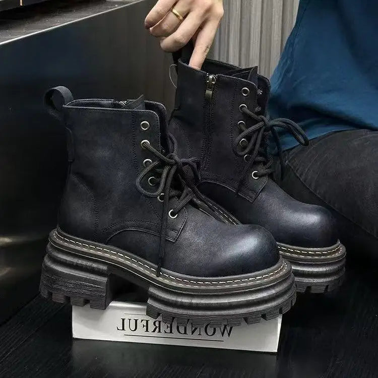 Platform Women's Ankle Boots Flats Designer Shoes Winter 2025 Fad Chelsea Boots New Walking Goth Leather Motorcycle Mujer Botas boots_platform