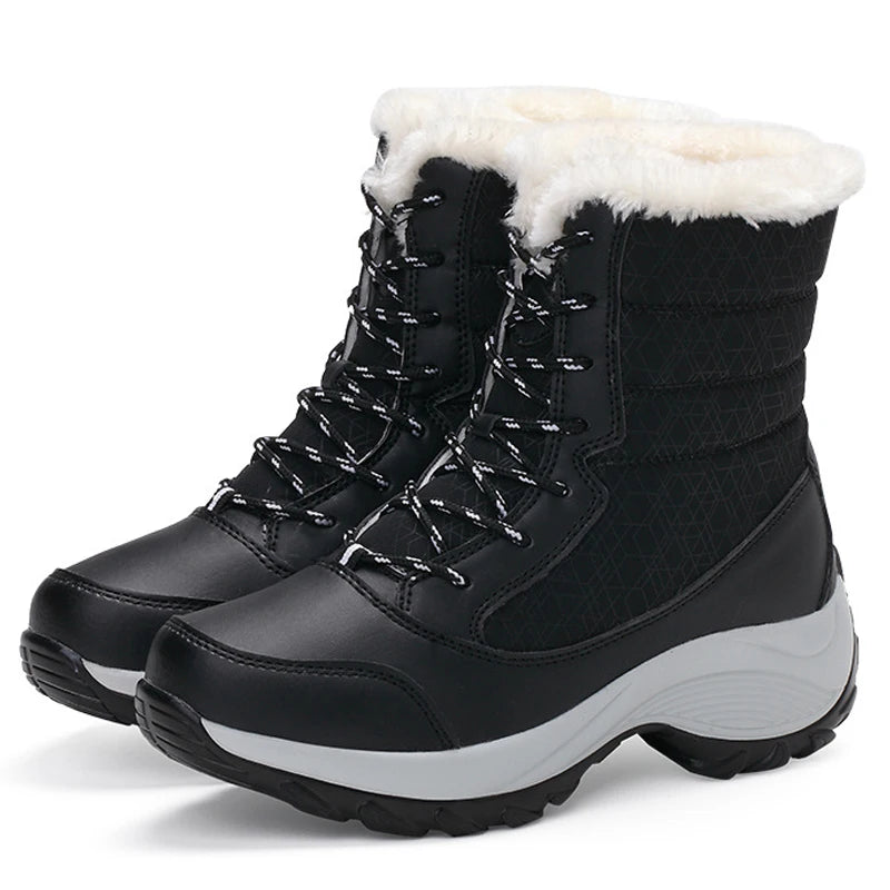 Snow Boots Women Platform Boots Non-slip Women Winter Shoes Fur Warm Ankle Boots for Women Wedges Waterproof Thigh High sneakers_platform