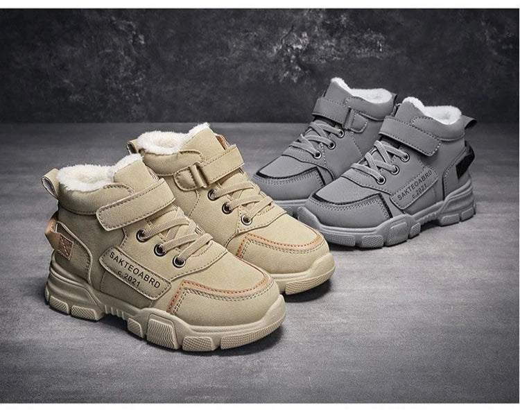 Children Shoes Warm Plush Kids' Winter Shoes Comfortable Simple Snow Boots Antiskid Fashion Boy Sneakers kids_shoes