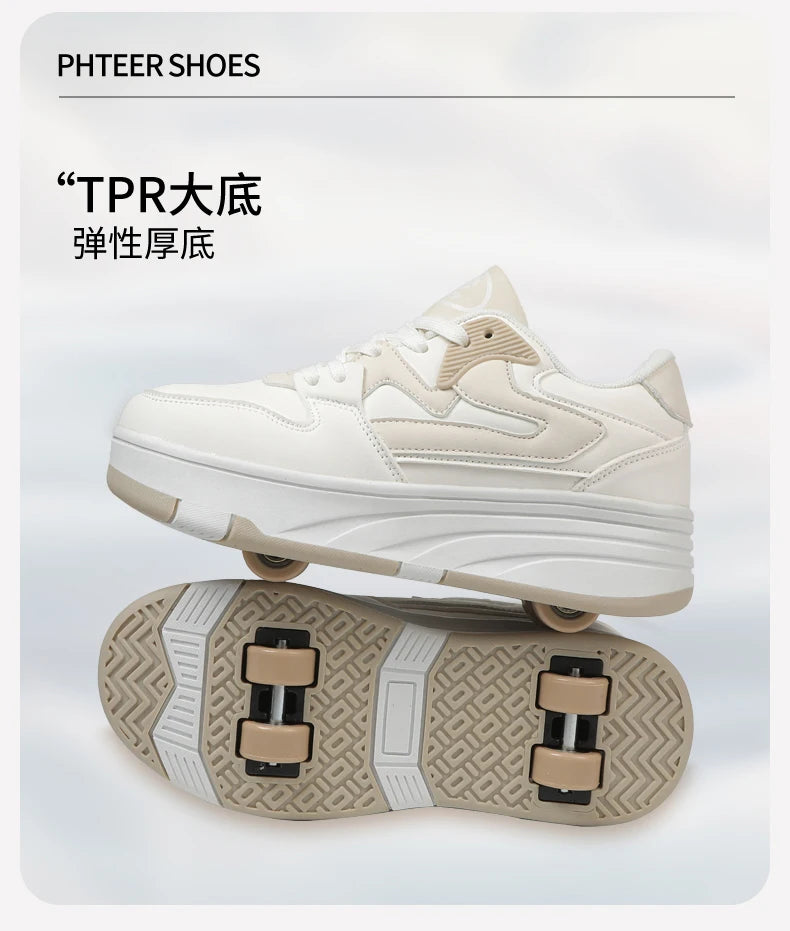 Children's Outdoor Sports Roller Skates Shoes Single Row Wheel kids Sliding Shoes four-Wheel for boys and grils kids_shoes