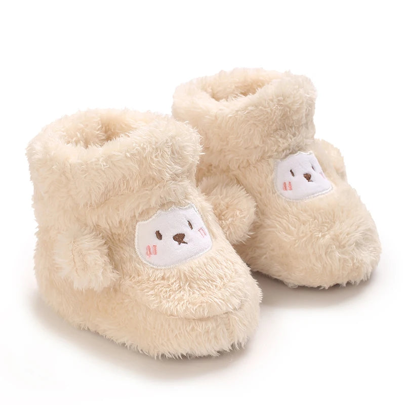 Winter Newborn Boys and Girls Cute Cartoon Cotton Shoes with Soft Sole and Warm Boots Preschool Walking Shoes  Winter Newborn kids_shoes