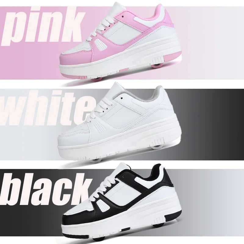 Children's Roller Skate Shoes Student Inline Skating Shoes grils 4-Wheel Deformation Boy's Skating Shoes kids_shoes