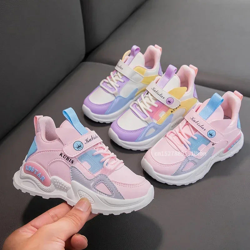 Kids Spring Sneakers Girls School Casual Shoes Outdoor Breathable Running Shoes Light Soft  Pink Non-slip Children Shoes kids_shoes