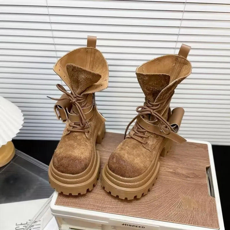 Flats Platform Women Ankle Boots Sport Lace Up Shoes Winter Snow Boots 2025 Trend Walking Running Shoes New Mujer Chelsea Boots boots_platform