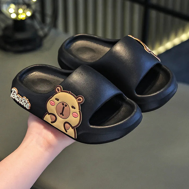 Children Slippers Cute Cartoon Girl EVA Home Slippers 2-16 Years Old Capibala Boys Non Slip Soft Soled Bathroom Slippers kids_shoes