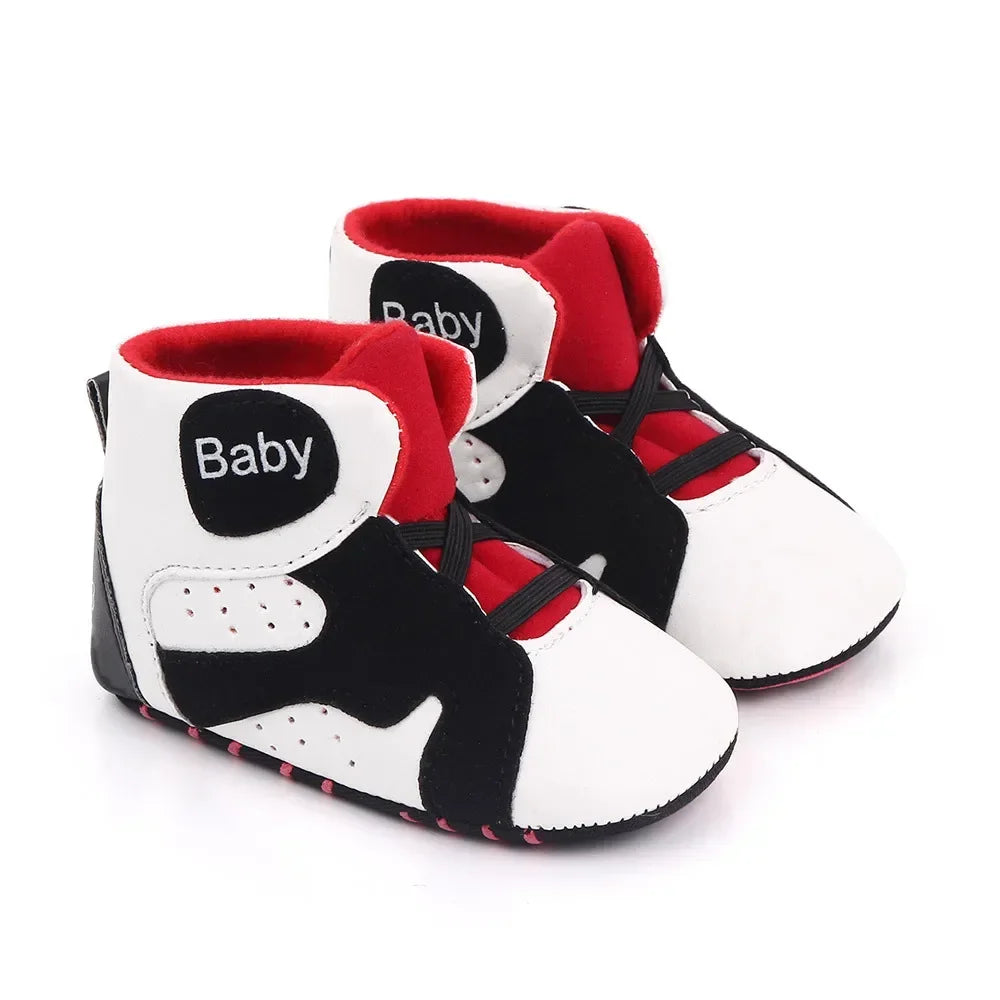 Meckior 2024 New Baby Boys Girls Sneakers Soft Bottom Non-slip Baby Soccer Basketball Sports Shoes First Walker Crib Shoes kids_shoes