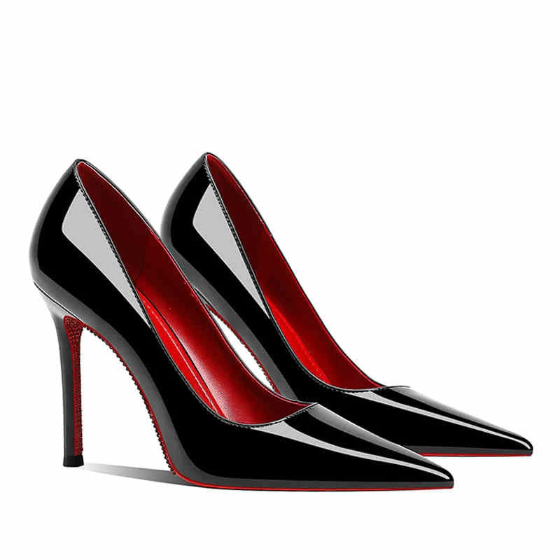 Women's heels 2025 New Luxury Brand Pumps Red Bottom Pointed Toe Rhinestone High Heels Elegant Stiletto Party Prom Ladies Shoes heels_stiletto