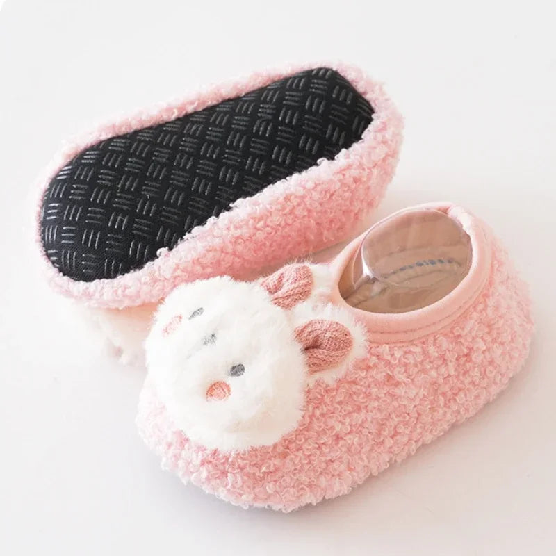 Cartoon Rabbit Baby Floor Socks Kids Plush Slippers Toddler Warm Shoes Children Soft Non-slip Prewalkers Indoor Home Slippers kids_shoes