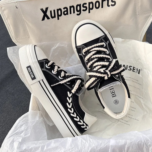 2023 New Spring Platform Vulcanized Shoes Fashion Women Canvas Shoe Casual Flat Sneakers Female Comfort Sneaker Zapatos Mujer sneakers_platform