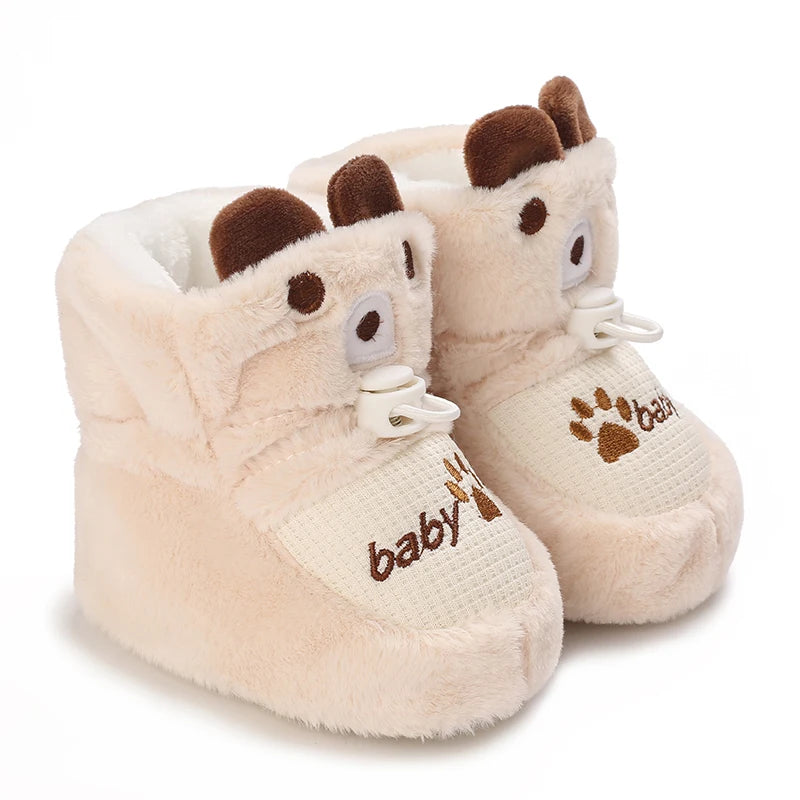Winter Newborn Boys and Girls Cute Cartoon Cotton Shoes with Soft Sole and Warm Boots Preschool Walking Shoes  Winter Newborn kids_shoes