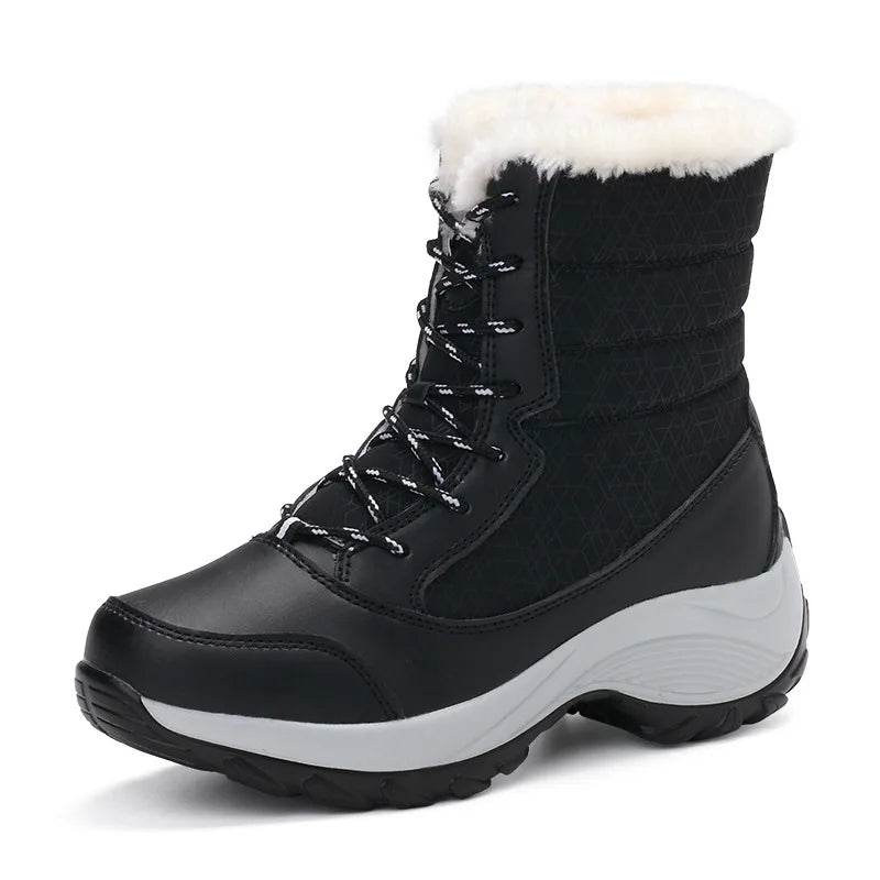 Snow Boots Women Platform Boots Non-slip Women Winter Shoes Fur Warm Ankle Boots for Women Wedges Waterproof Thigh High sneakers_platform