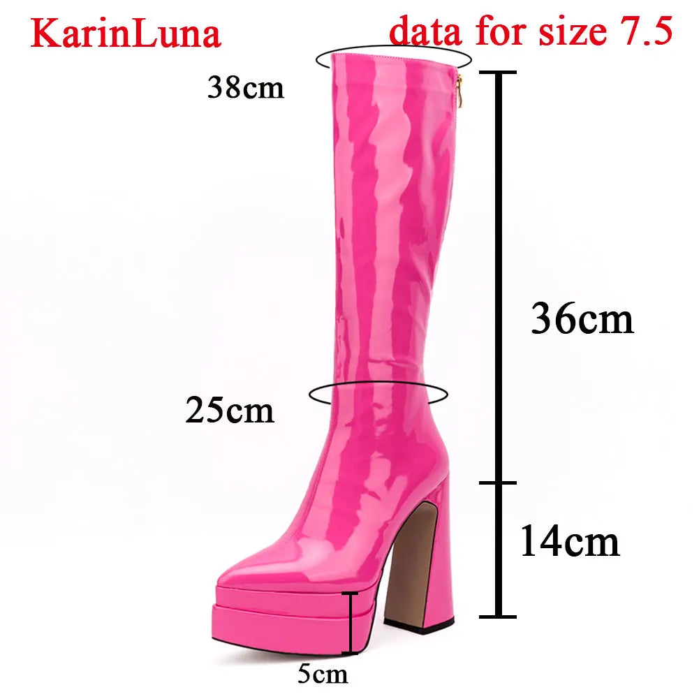 Pointed Toe Platform Women Over The Knee High Boots Dropship High Heel 2022 Winter Fashion Office Lady Women Shoes Big Size 43 boots_platform