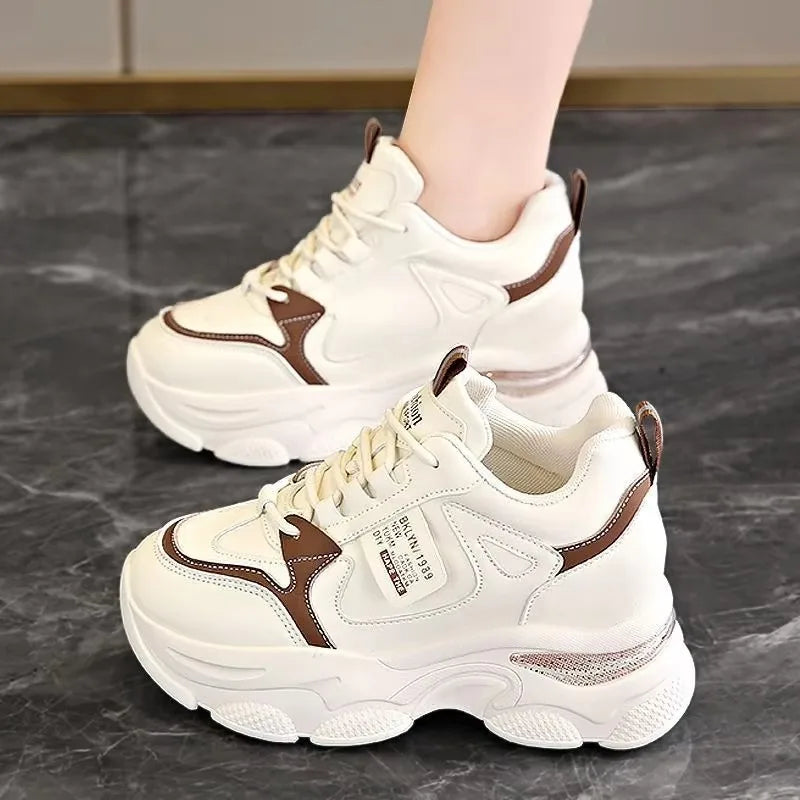 New Spring Autumn Women White Sport Shoes Trend Thick Bottom Ultra-Light Platform Sneaker Female Casual Shoe Running Shoes Mujer sneakers_platform