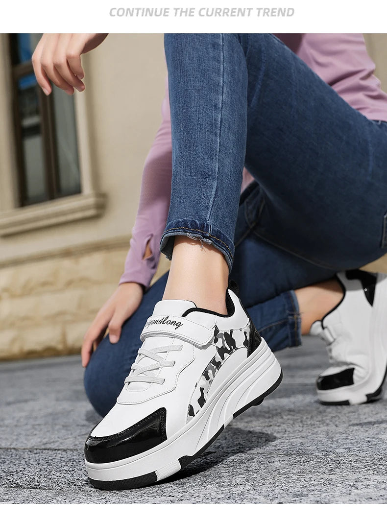 Roller Skate Shoes Kids Snickers With Wheels Children Rollerskates Fashion Outdoor Sports Shoes Girls Boys Gifts For  kids_shoes