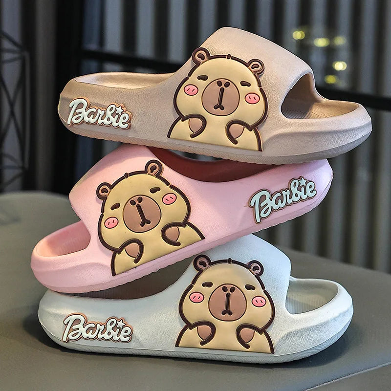 Children Slippers Cute Cartoon Girl EVA Home Slippers 2-16 Years Old Capibala Boys Non Slip Soft Soled Bathroom Slippers kids_shoes