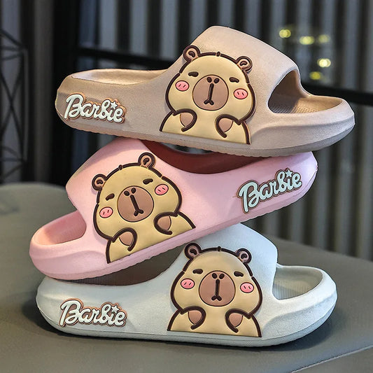 Children Slippers Cute Cartoon Girl EVA Home Slippers 2-16 Years Old Capibala Boys Non Slip Soft Soled Bathroom Slippers kids_shoes