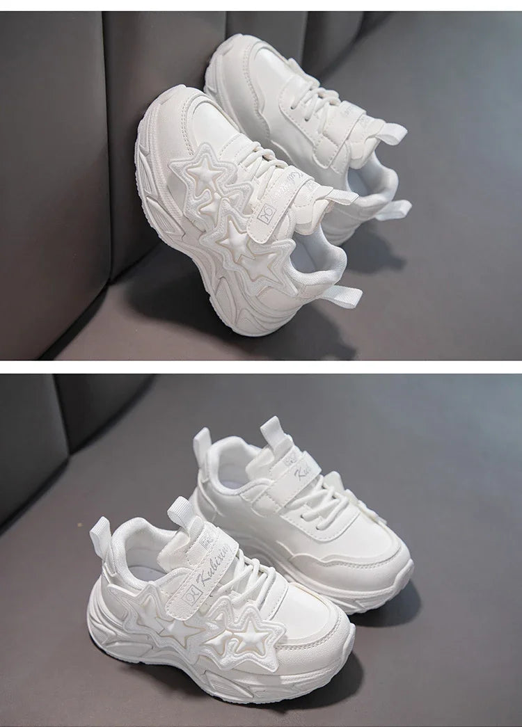 Children Casual Shoes for Girls Fashion Classic with Stars Girls Sports Running Sneakers Breathable PU + Rubber Anti-skid Soft kids_shoes